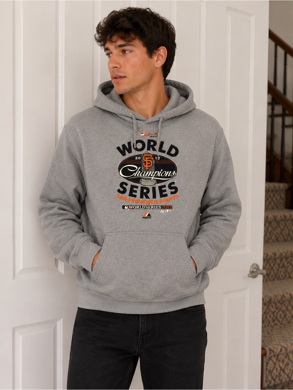 Majestic Gray San Francisco Giants World Series Hoodie 2012